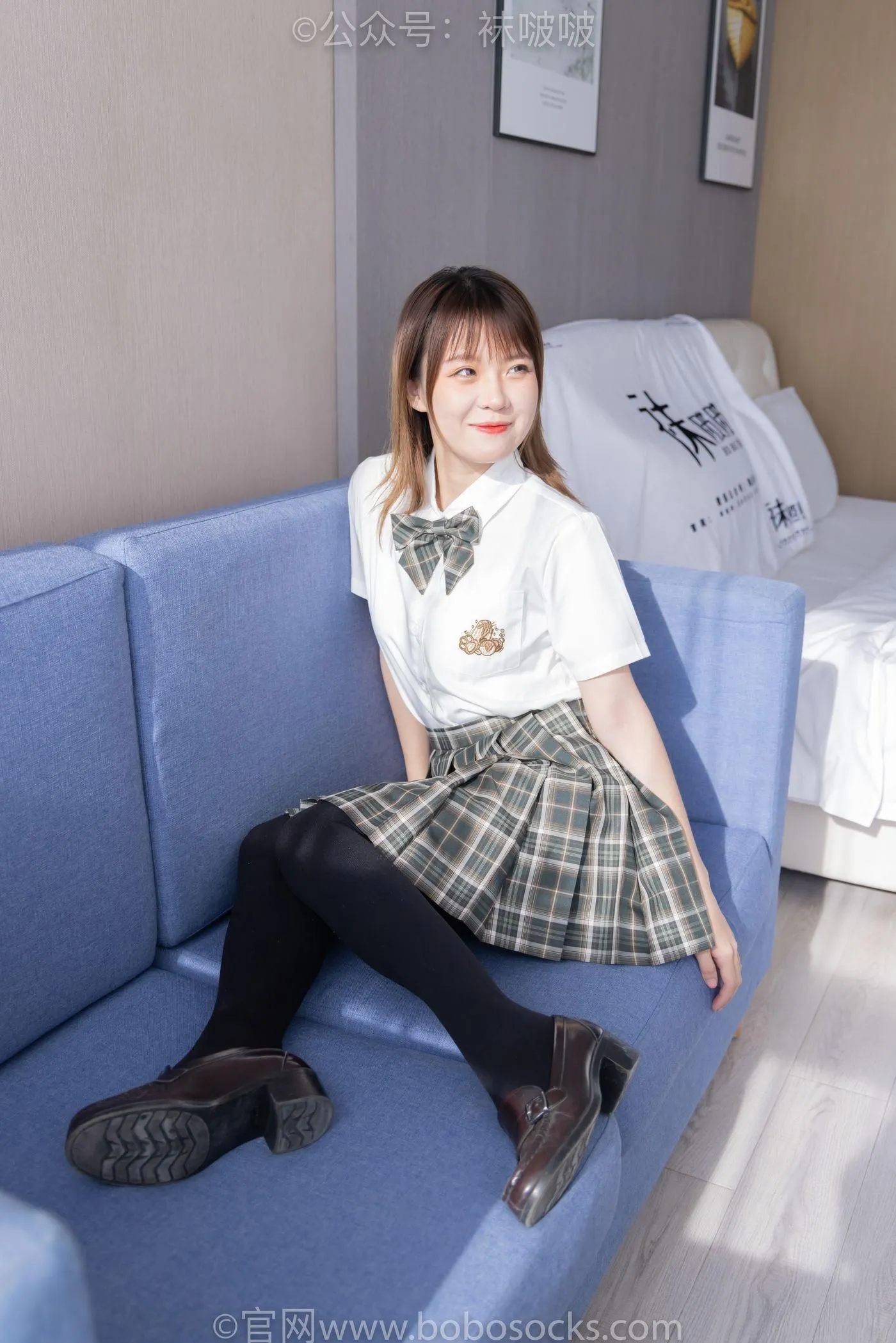 [BoBoSocks袜啵啵]NO.056 朵朵-JK制服、皮鞋、厚黑丝 [135P]插图9